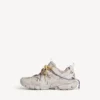 Dames-track-sneaker met veters in taupe/geel/paars/bruin/zwart