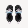 Dames Track-sneaker met veters in zwart/roze/blauw/beige