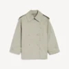 Dames-trenchcoat met dubbele rij knopen in lichtbeige
