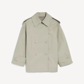 Dames-trenchcoat met dubbele rij knopen in lichtbeige