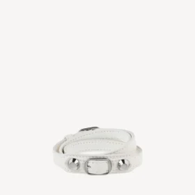 Damesarmband met drie rijen in optisch wit/glanzend zilver