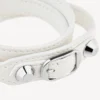 Damesarmband met drie rijen in optisch wit/glanzend zilver