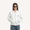 Dameshoodie met ritssluiting en normale pasvorm van Salon de Couture  in wit