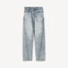 Damesjeans met gedraaide naden in bleek lichtblauw
