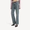 Damesjeans met normale pasvorm in vuil vintageblauw