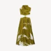 Damesjurk met uitgesneden details in khaki