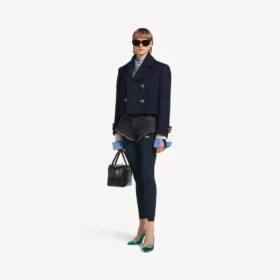 Damesminishorts in marineblauw/zwart overgeverfd