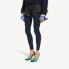 Damesminishorts in marineblauw/zwart overgeverfd