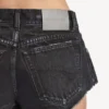 Damesminishorts in marineblauw/zwart overgeverfd