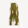 Damespyjama-broek met ‘brush scratch’-print in kaki