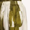 Damespyjama-broek met ‘brush scratch’-print in kaki