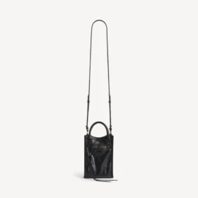 De City-draagtas voor dames met telefoonhouder in zwart