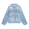 Denimjas met all-over scriptlogo “Light Blue White” 681690TJW904200