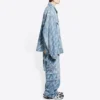 Denimjas met all-over scriptlogo “Light Blue White” 681690TJW904200