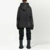 Denimjas met capuchon en knopen in gebleekt effect “Black” 724653TNW541129