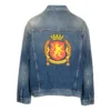 Denimjas met embleempatch op de rug “Blue” 697781TBP484455