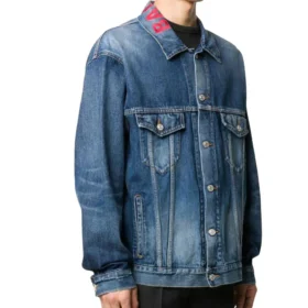 Denimjas met logo op de hals “Blauw” 571324TCW032340