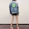 Denimjas met logo op de rug “Blue Green” 606170TDW144065