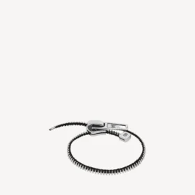 DIY-armband met ritssluiting in glanzend zilver/antiek zilver/zwart