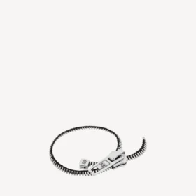 DIY-armband met ritssluiting in glanzend zilver/antiek zilver/zwart