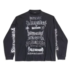 Diy Metal T-shirt met lange mouwen en medium pasvorm “Black White” 699191TPVO31569