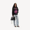 Droomhoodie met rits voor dames in zwart