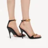 Duchesse-sandalen voor dames in zwart