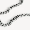 Dunne gourmette-ketting voor heren met BB Icon in antiek zilver