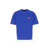 Effen kleur, casual, comfortabel katoen, groot, korte mouwen, blauw 612966TIVD14066