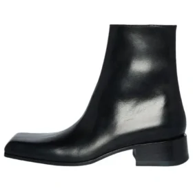 Enkellaarzen met vierkante neus “Zwart leer” 678108WBC301000