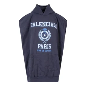 Est. 1917 College Logo oversized mouwloos sweatshirt met capuchon “Navy” 697875TMV964140