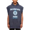 Est. 1917 College Logo oversized mouwloos sweatshirt met capuchon “Navy” 697875TMV964140