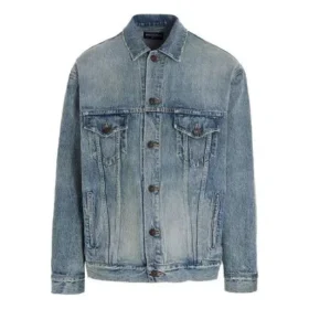 Est. 1917 Denim-jas met collegelogo, Large-pasvorm, “Washed Light Blue” 675207TJW795620