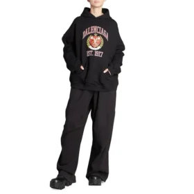 Est. 1917 Hoodie met collegelogo, wijde pasvorm “Zwart” 675003TLV901076