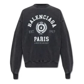Est. 1917 Sweatshirt met ronde hals en collegelogo-print “Washed Black” 697869TMV991000