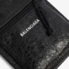 Explorer-etui voor heren met riempje, klein, in zwart
