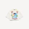 Extreem tie-dye bowlingshirt voor dames in wit/geel