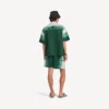 Extreme tie-dye bowling-shirt met korte mouwen voor heren in groen/wit