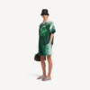 Extreme tie-dye herenshort met relaxte pasvorm in groen/wit