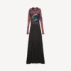Extreme tie-dye jurk met lange mouwen voor dames in zwart