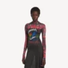 Extreme tie-dye jurk met lange mouwen voor dames in zwart