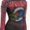 Extreme tie-dye jurk met lange mouwen voor dames in zwart