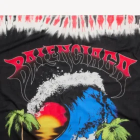 Extreme tie-dye pareo voor heren in zwart/rood