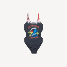 Extreme tie-dye-zwempak voor dames in zwart