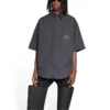 Fashion Institute overhemd met korte mouwen, ruime pasvorm “Dark Grey” 703846TYB181270