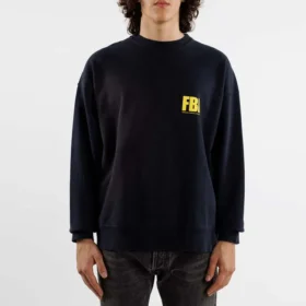 FBI-sweatshirt met ronde hals “Navy/Geel” 676629TLVH14265