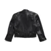 FW23 gedeconstrueerde jas met rits “Black Soft Buffalo Skin” 768749TMS031000