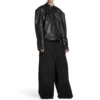 FW23 gedeconstrueerde jas met rits “Black Soft Buffalo Skin” 768749TMS031000