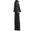 FW23 gedeconstrueerde jas met rits “Black Soft Buffalo Skin” 768749TMS031000