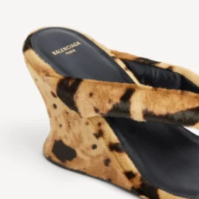 Gaeta-sandaal met sleehak voor dames in luipaardprint